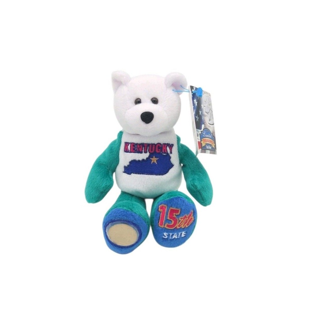 Kentucky State Bear & Quarter 15th Limited Treasures Coin Plush Beanie Baby NWT